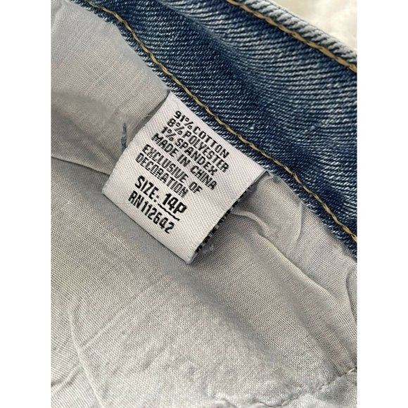 🌹Women’s Jeans VINTAGE VIOLET Petite ripped mom jeans in mid blue Size 14P - Picture 7 of 12